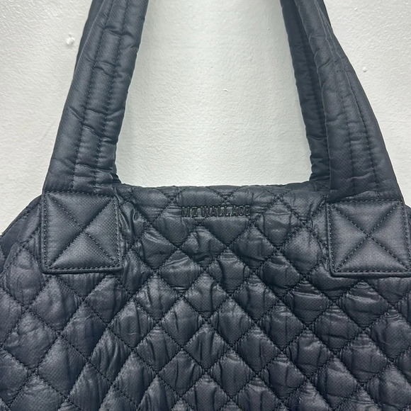 MZ Wallace Large Sutton Deluxe Tote Bag Crossbody Purse in Quilted Black Brown - Picture 4 of 12